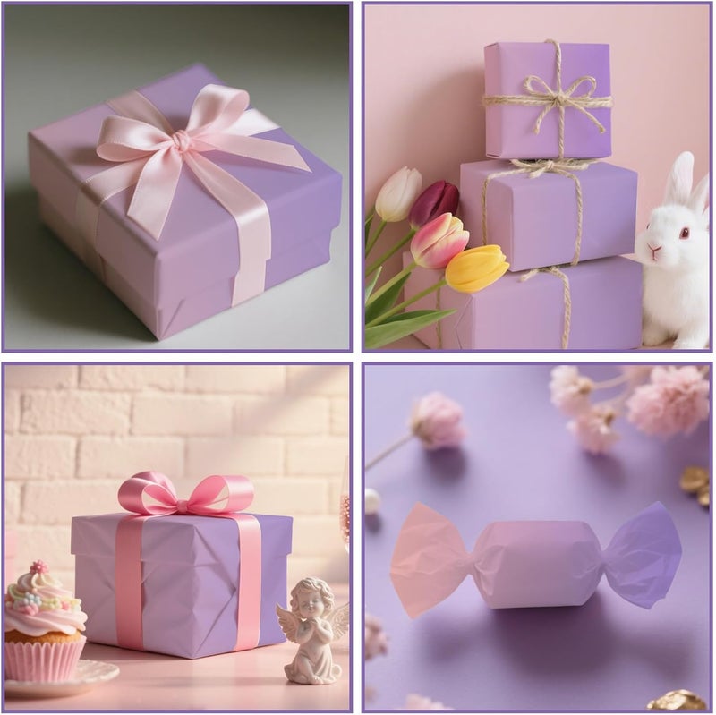 Ethanberg 60 Sheets Gift Wrapping Tissue Paper Bulk, Pink Purple Gradient Tissue Paper for Gift Bags, Decorative Art Papers for DIY Crafts Wedding Birthday Baby Showers Holiday Party Decor, 20x14 Inches - Image 5